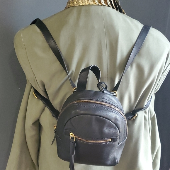 Fossil Midnight Black Backpack with Gold Accents - Picture 5 of 14